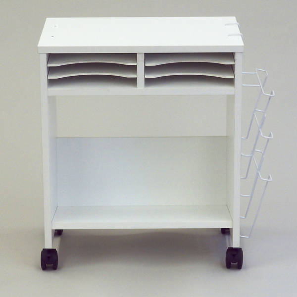【法人様限定】送料無料 ノルム木製収納ワゴン ロー 傾斜棚付 ホワイト SHTKWG2-WH - 画像 (2)