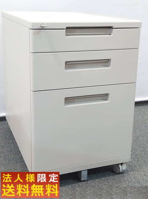 送料無料 日本製 良品 3段ワゴン 激安 コクヨ MXサイドワゴン デスクワゴン 袖机 脇机【中古オフィス家具】