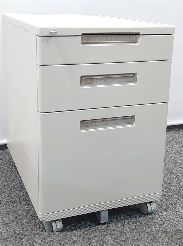 送料無料 日本製 良品 3段ワゴン 激安 コクヨ MXサイドワゴン デスクワゴン 袖机 脇机【中古オフィス家具】 - 画像 (2)