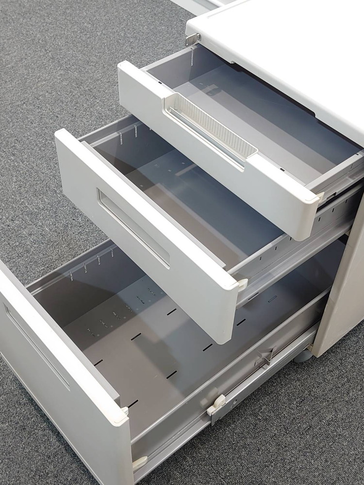 送料無料 日本製 良品 3段ワゴン 激安 コクヨ MXサイドワゴン デスクワゴン 袖机 脇机【中古オフィス家具】 - 画像 (4)