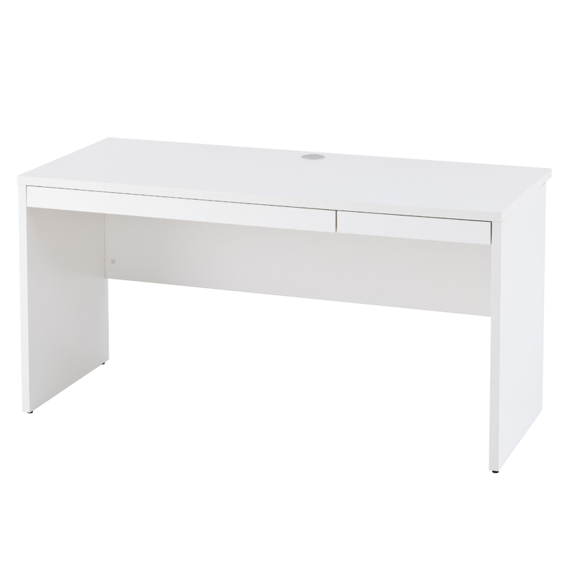 【法人様限定】送料無料 ノルム 木製デスクⅡ 引出付き W1400 ホワイト Z-RFPLD-1460W2-BD