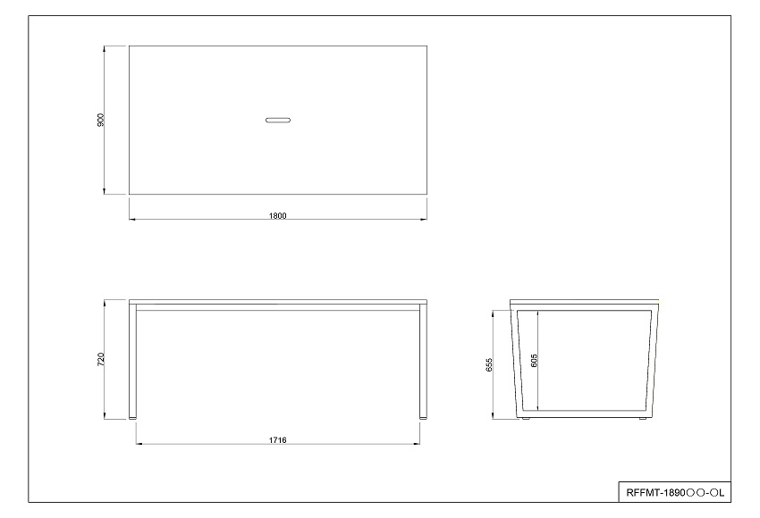 【法人様限定】送料無料 リスム ミーティングテーブル W1800xD900 ホワイトxホワイト脚 4ヶ口コンセント付 RFFMT-1890WH-WL - 画像 (4)