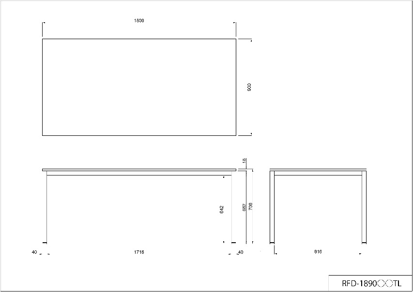 【法人様限定】送料無料 ミーティングテーブルW1800xD900 ダークⅡ RFD-1890DB2TL - 画像 (4)