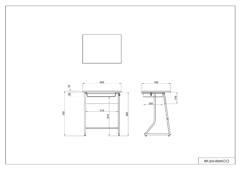【法人様限定】送料無料 スモール研修用デスクⅢ W600xD450 ループ脚 ナチュラル RFJD3-6045N - 画像 (5)
