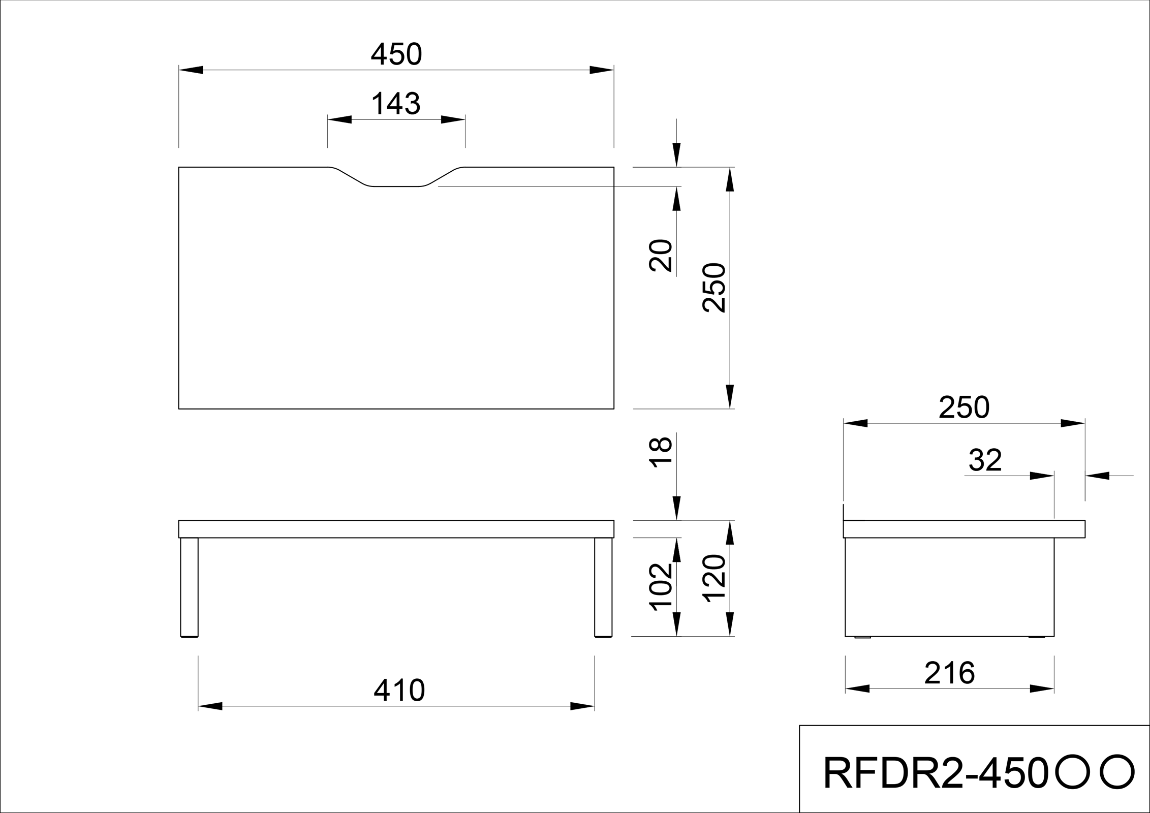 【法人様限定】送料無料 机上PCラックⅡ W450xH120 ホワイト RFDR2-450WH - 画像 (8)