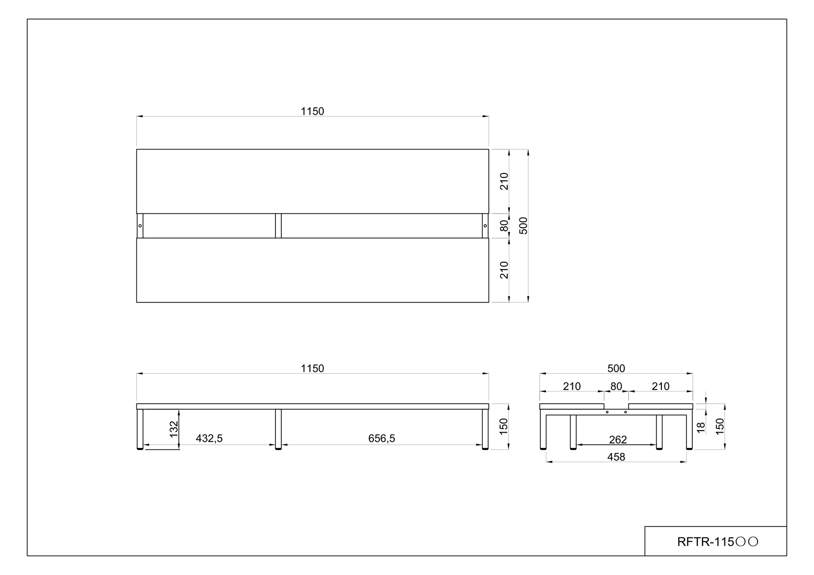 【法人様限定】送料無料 対面机上台 W1150 ホワイト RFTR-115WH - 画像 (5)