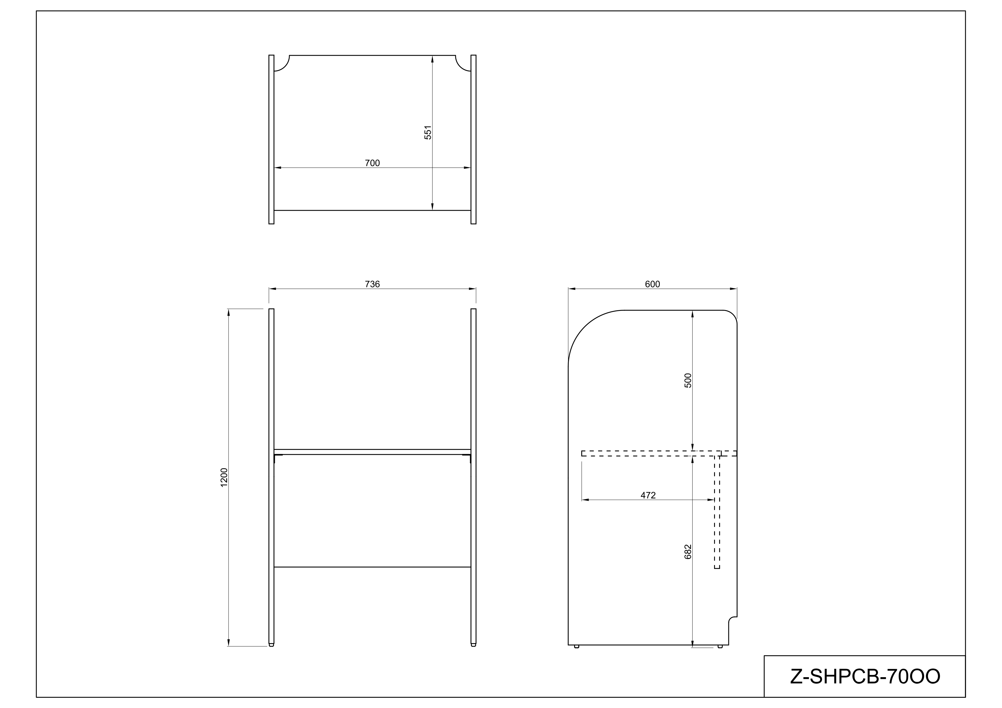 【法人様限定】送料無料 PCブースデスク 基本 W700 ホワイト Z-SHPCB-70WH - 画像 (4)