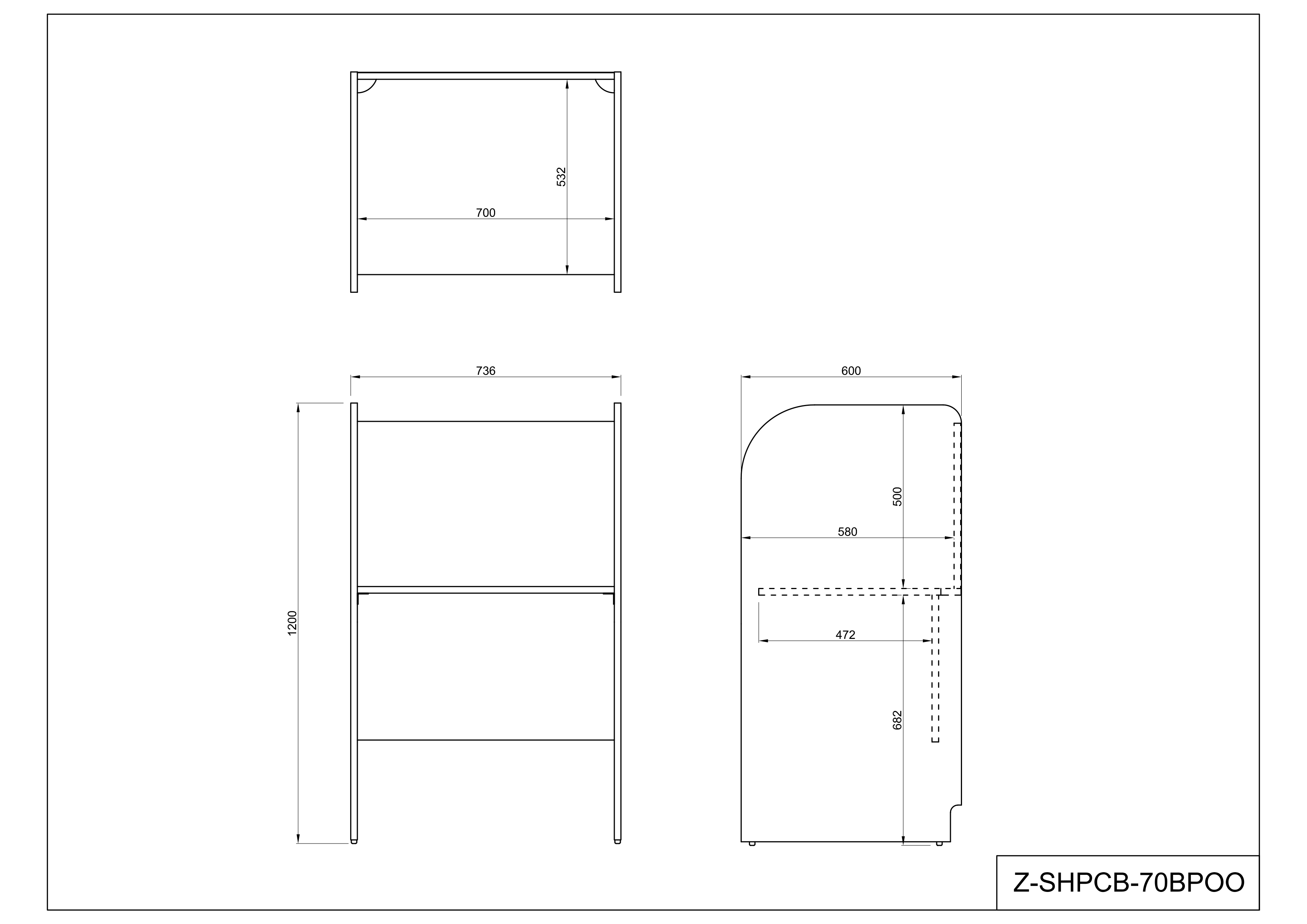 【法人様限定】送料無料 PCブースデスク 基本 W700 背板あり ナチュラル Z-SHPCB-70BPNA - 画像 (4)