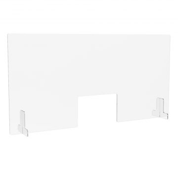 【法人様限定】送料無料 机上アクリルパネル透明 窓付き W1200×H600 AFP-1260