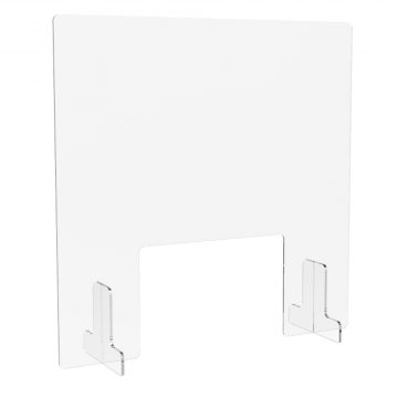 【法人様限定】送料無料 机上アクリルパネル透明 窓付き W600×H600 AFP-6060