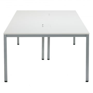 【法人様限定】送料無料 OAミーティングテーブル W2400 ホワイト - 画像 (4)