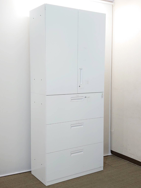 コクヨ エディア 上下書庫 両開き書庫 ラテラル書庫 キャビネット ユニット書庫 本棚 書棚 スチール書庫 収納庫 保管庫【中古オフィス家具】【中古】