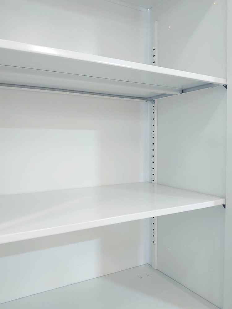 上下書庫 両開き書庫 スチール書庫 両開きキャビネット 本棚 書棚 キャビネット 保管庫 収納庫 スチールキャビネット ユニット書庫 上下セット書庫【中古オフィス家具】【中古】 - 画像 (3)