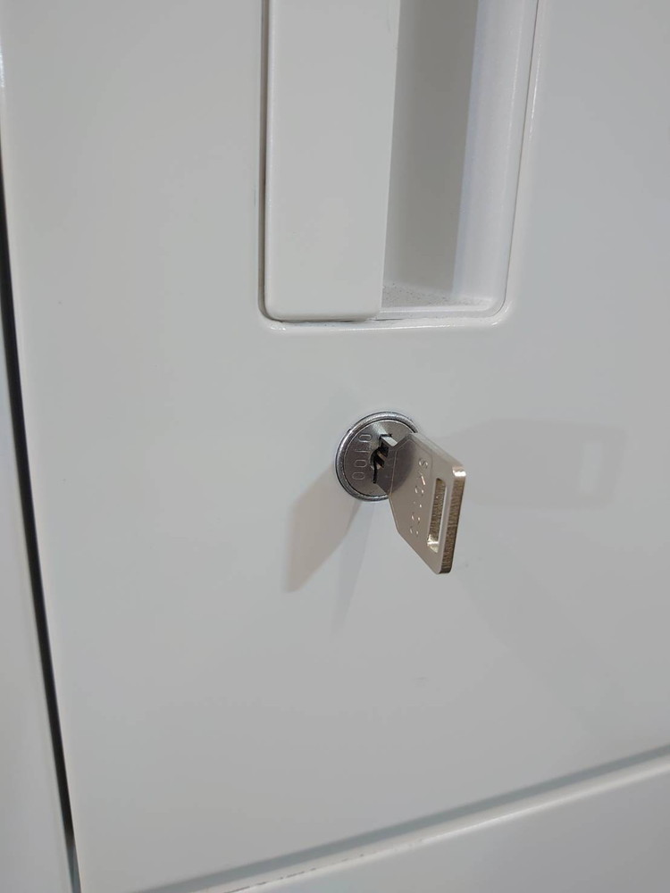 上下書庫 両開き書庫 スチール書庫 両開きキャビネット 本棚 書棚 キャビネット 保管庫 収納庫 スチールキャビネット ユニット書庫 上下セット書庫【中古オフィス家具】【中古】 - 画像 (5)