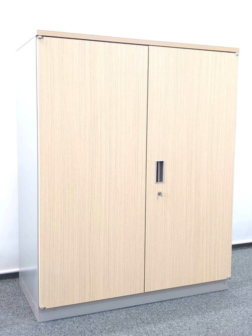 【美品】 イトーキ 両開き書庫 HTR-109HSS-ZW98 キャビネット シンラインキャビネットR スチール書庫 保管庫 収納庫 スチールキャビネット W900×D450×H1120 ITOKI THIN LINE CABINET R 国産 【中古オフィス家具】【中古】