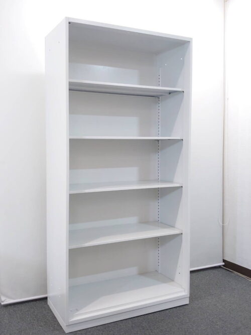 ウチダ ハイパーストレージ HSシリーズ オープン書庫 キャビネット 5段 本棚 書棚 オープン保管庫 スチールキャビネット オープンキャビネット 収納棚 保管庫 W900×D450×H1850 国産 5-825-0182【中古オフィス家具】【中古】