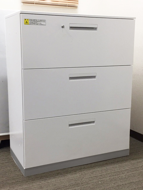 ウチダ HS ハイパーストレージ ラテラル書庫 3段 キャビネット スチール書庫 ラテラルキャビネット 収納庫 本棚 書棚 内田洋行 国産 【中古オフィス家具】【中古】