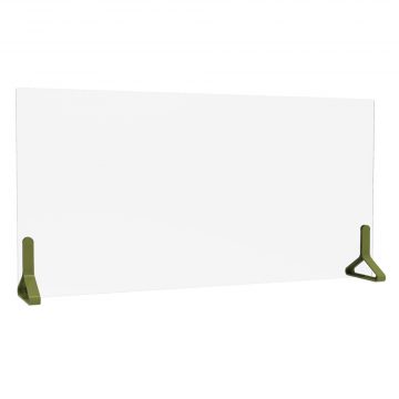 【法人様限定】送料無料 PINZO カラー脚アクリル衝立 W1200×H600 オリーブ PPL-1260AC-OV