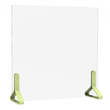 【法人様限定】送料無料 PINZO カラー脚アクリル衝立 W600×H600 ライムグリーン PPL-6060AC-LG