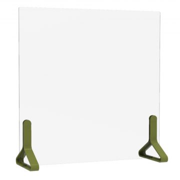 【法人様限定】送料無料 PINZO カラー脚アクリル衝立 W600×H600 オリーブ PPL-6060AC-OV