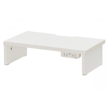 【法人様限定】送料無料 机上PCラックⅡ W450xH120 ホワイト 2ヶ口コンセント付き RFDR2-450WH-NC