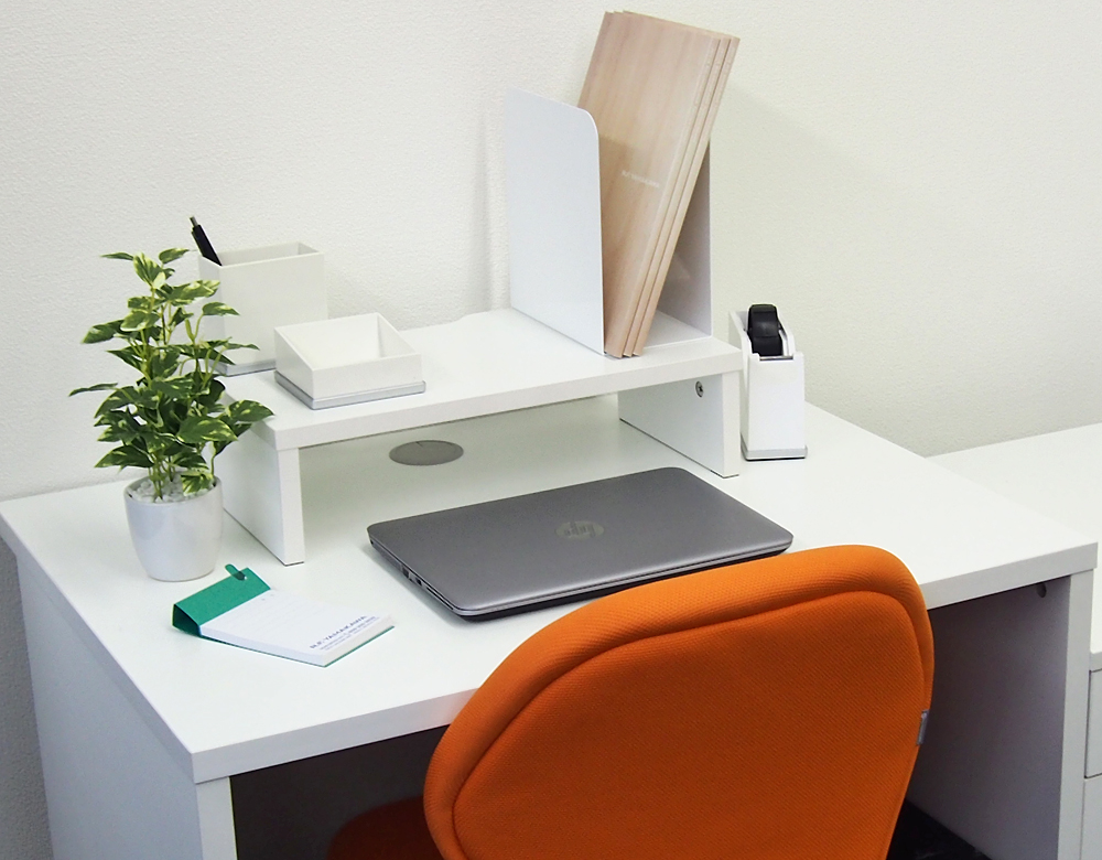 【法人様限定】送料無料 机上PCラックⅡ W450xH120 ホワイト RFDR2-450WH - 画像 (10)