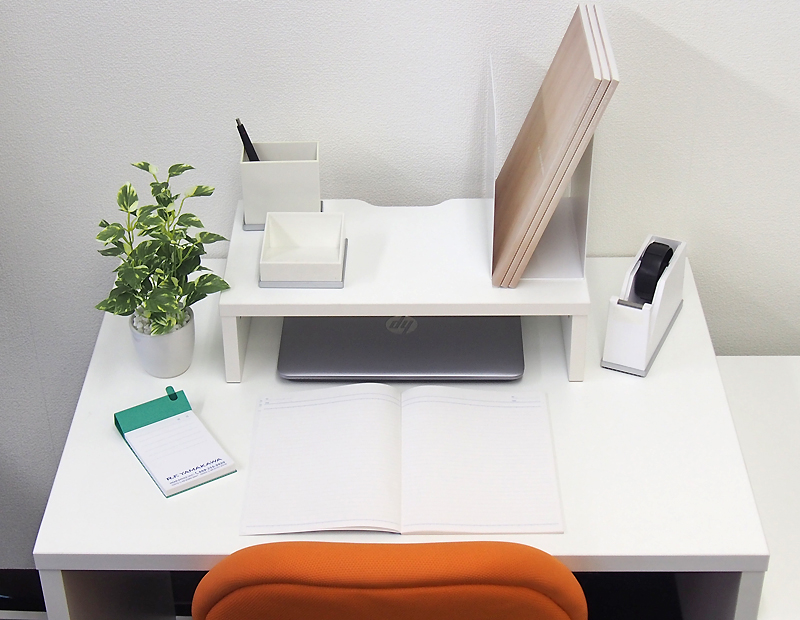 【法人様限定】送料無料 机上PCラックⅡ W450xH120 ホワイト RFDR2-450WH - 画像 (11)