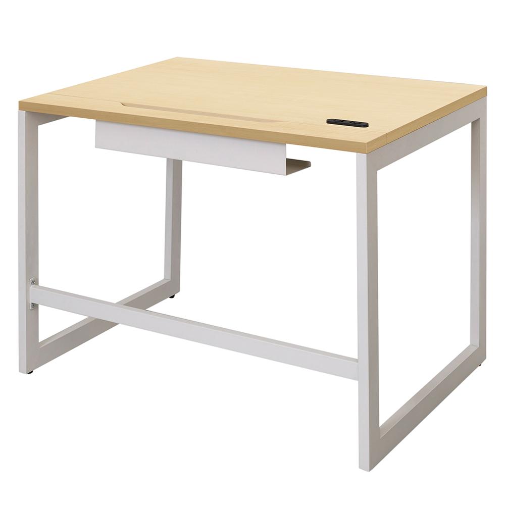 【法人様限定】送料無料 リスム デスク W1000×D700 ライトチェリーV×ホワイト脚 抗ウイルス天板 RFFLD-1070VCD-WL - 画像 (2)