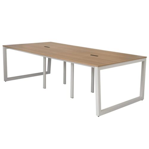 【法人様限定】送料無料 リスム フリーアドレス用テーブル W2400xD1200 ウォルナットxホワイト脚 4ヶ口コンセント付 RFFLT-2412DM-WL