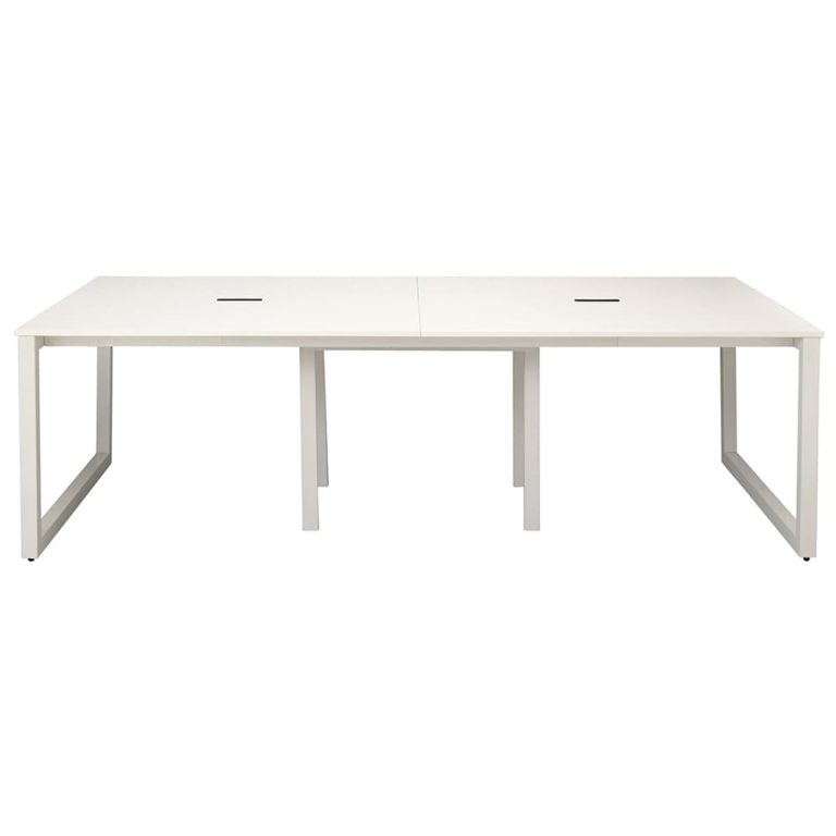 【法人様限定】送料無料 リスム フリーアドレス用テーブル W2400xD1200 ホワイトxホワイト脚 4ヶ口コンセント付 RFFLT-2412WH-WL - 画像 (5)