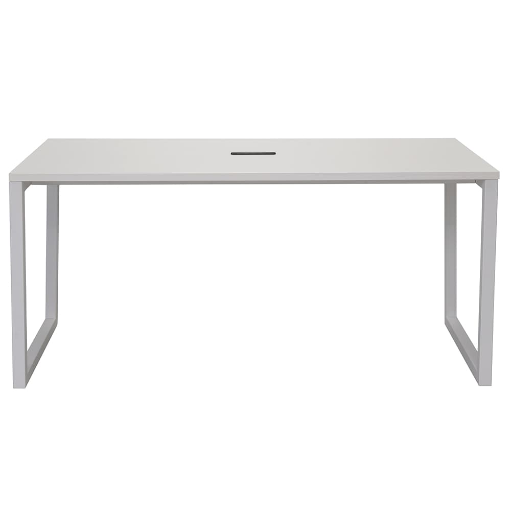 【法人様限定】送料無料 リスム ミーティングテーブル W1500xD750 ホワイトxホワイト脚 4ヶ口コンセント付 RFFMT-1575WH-WL - 画像 (2)