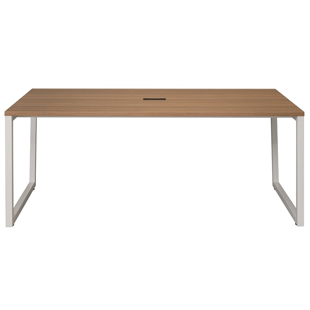 【法人様限定】送料無料 リスム ミーティングテーブル W1800xD900 ウォルナットxホワイト脚 4ヶ口コンセント付 RFFMT-1890DM-WL - 画像 (2)