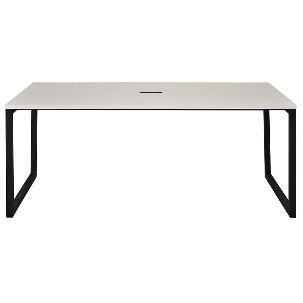 【法人様限定】送料無料 リスム ミーティングテーブル W1800xD900 ホワイトxブラック脚 4ヶ口コンセント付 RFFMT-1890WH-BL - 画像 (2)