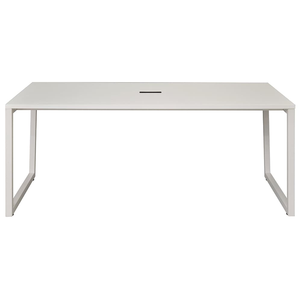 【法人様限定】送料無料 リスム ミーティングテーブル W1800xD900 ホワイトxホワイト脚 4ヶ口コンセント付 RFFMT-1890WH-WL - 画像 (2)