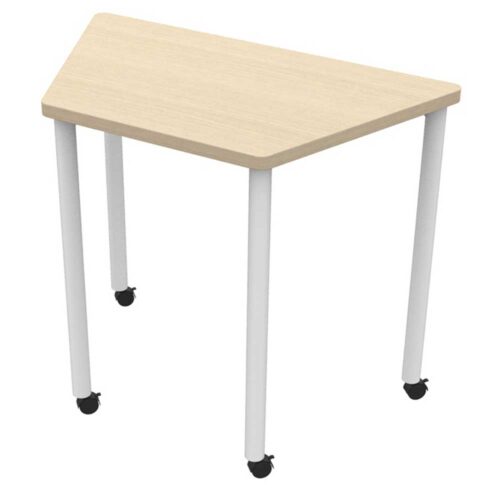 【法人様限定】送料無料 研修用台形キャスターテーブル W800×D450 ナチュラル RFJDC-8045DNA