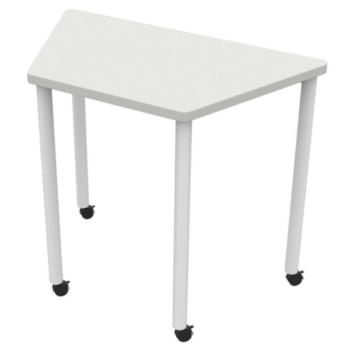 【法人様限定】送料無料 研修用台形キャスターテーブル W800×D450 ホワイト RFJDC-8045DWH
