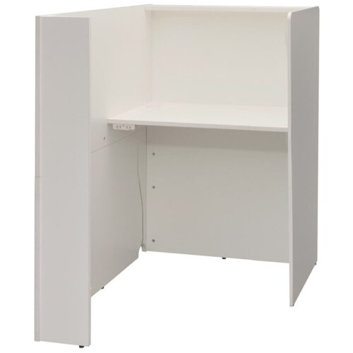 【法人様限定】送料無料 パーソナルブース W836×D1200 ホワイト2ヶ口コンセント付き RFPSB-0812WH-NC