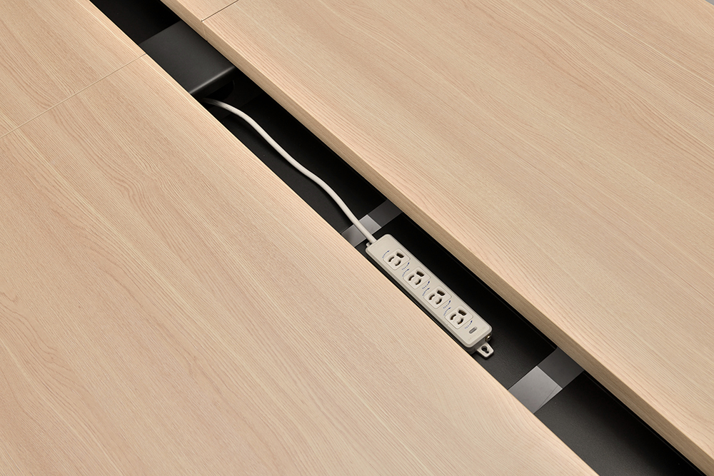 【法人様限定】送料無料 ソリード フリーアドレス用デスクⅡ W2400×D1400 ホワイト×ブラック脚 RFTFT2-2414WH-BL - 画像 (3)