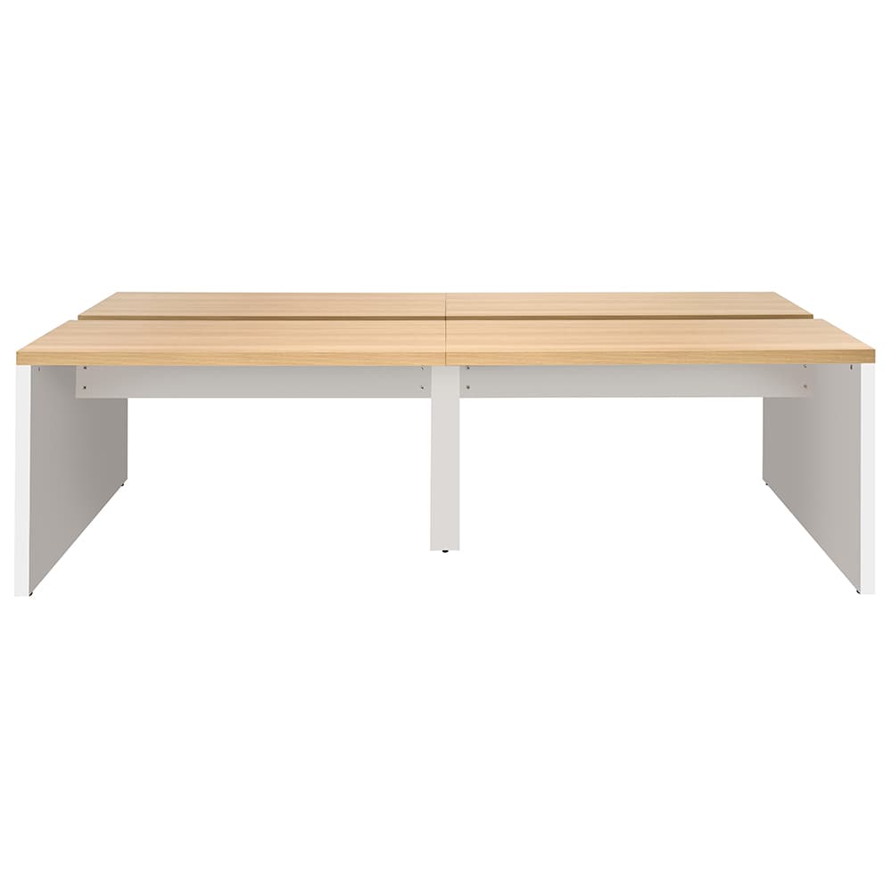 【法人様限定】送料無料 ソリード フリーアドレス用デスク W2400×D1200 オーク×ホワイト脚 RFTFT2-2412OA-WL - 画像 (7)