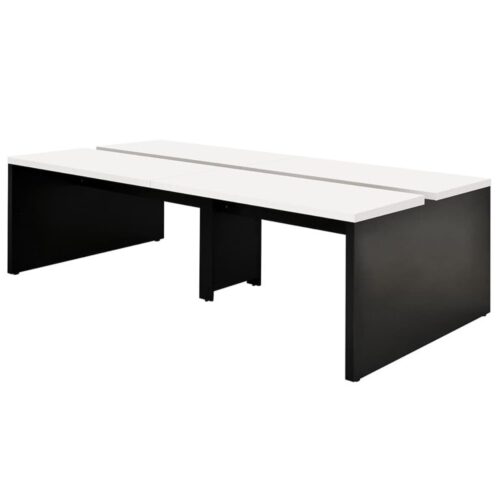 【法人様限定】送料無料 ソリード フリーアドレス用デスクⅡ W2400×D1200 ホワイト×ブラック脚 RFTFT2-2412WH-BL