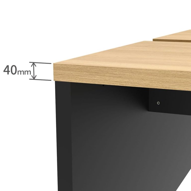 【法人様限定】送料無料 ソリード フリーアドレス用デスクⅡ W2400×D1400 オーク×ホワイト脚 RFTFT2-2414OA-WL - 画像 (6)