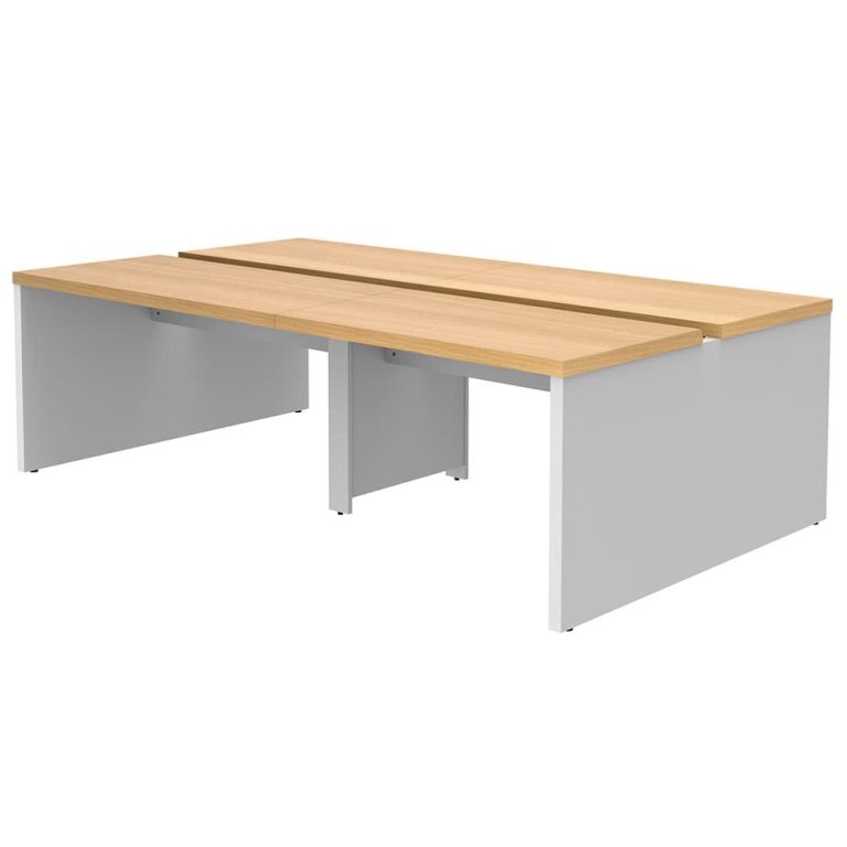 【法人様限定】送料無料 ソリード フリーアドレス用デスクⅡ W2400×D1400 オーク×ホワイト脚 RFTFT2-2414OA-WL