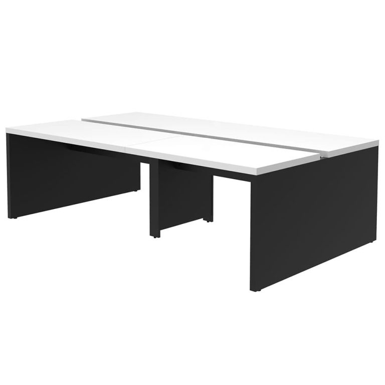 【法人様限定】送料無料 ソリード フリーアドレス用デスクⅡ W2400×D1400 ホワイト×ブラック脚 RFTFT2-2414WH-BL