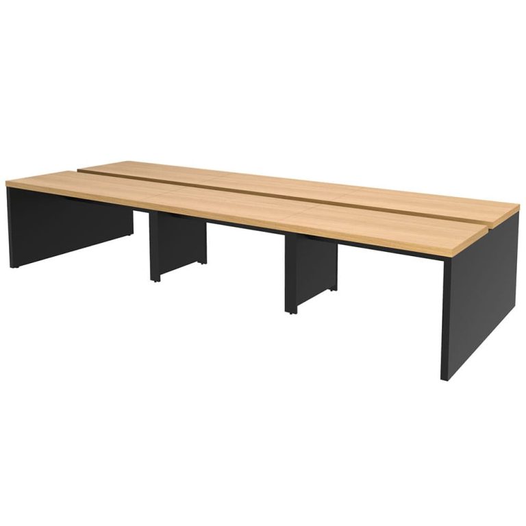 【法人様限定】送料無料 ソリード フリーアドレス用デスクⅡ W3600×D1400 オーク×ブラック脚 RFTFT2-3614OA-BL