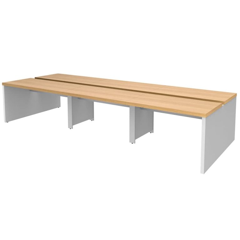 【法人様限定】送料無料 ソリード フリーアドレス用デスクⅡ W3600×D1400 オーク×ホワイト脚 RFTFT2-3614OA-WL