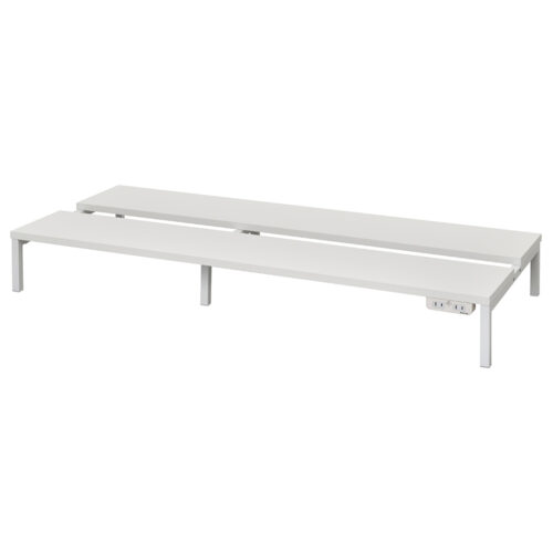 【法人様限定】送料無料 対面机上台 W1150 ホワイト 2ヶ口コンセント2個付 RFTR-115WH-NC