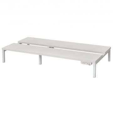 【法人様限定】送料無料 対面机上台 W950 ホワイト 2ヶ口コンセント2個付 RFTR-95WH-NC