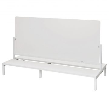 【法人様限定】送料無料 対面机上台 W1150 ホワイト フロストパネル付き RFTR-DTP115WH-FR