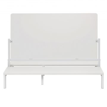 【法人様限定】送料無料 対面机上台 W950 ホワイト フロストパネル付き RFTR-DTP95WH-FR - 画像 (2)