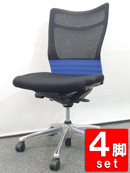 【送料無料 地域限定】 4脚セット オカムラ フィーゴ オフィスチェア メッシュチェア デスクチェア 事務チェア キャスターチェア PCチェア OAチェア デスクワーク 国内メーカー品 【中古オフィス家具】【中古】
